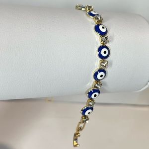 14k gold filled evil eye bracelet
